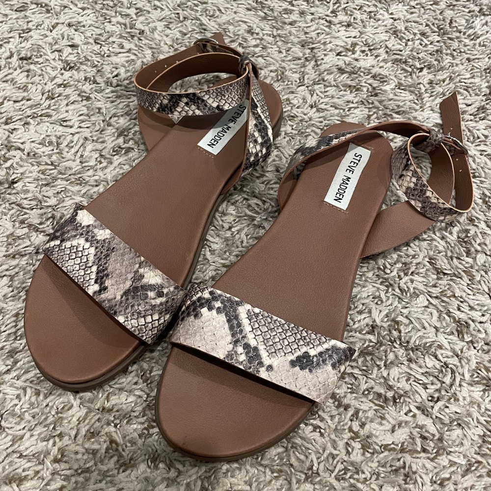 Steve Madden Women's Snakeskin Sandals - Brown